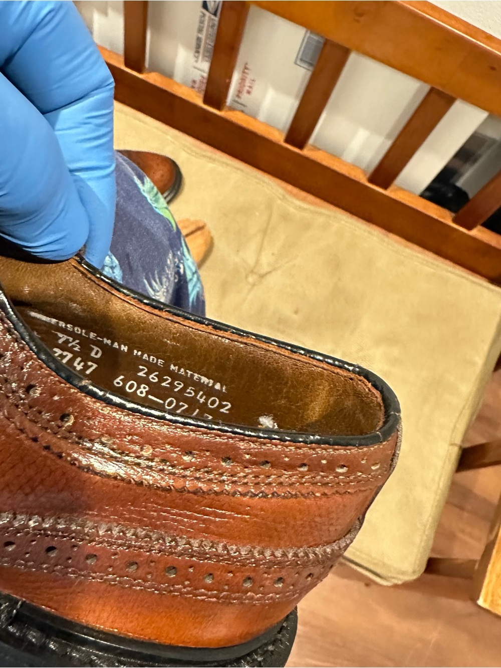 JC Penny 1970 Vintage Men's Brown Leather Wingtip Dress Shoes. - Picture 14 of 14
